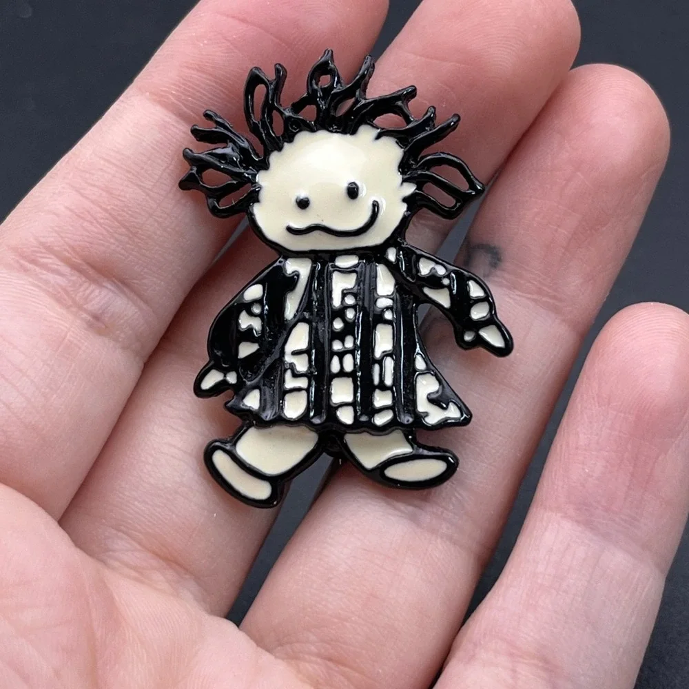 Black & White‎ Cartoon Ragdoll Toy Lapel Hat Pin